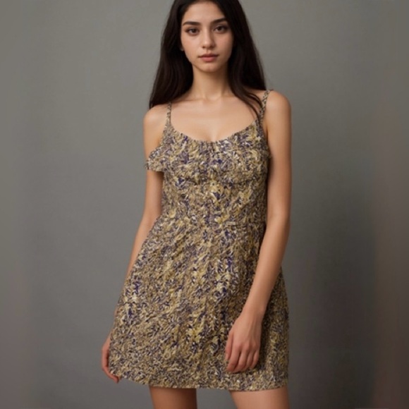 NWT H&M empire waist spaghetti strap ruffle top dress - Picture 1 of 7